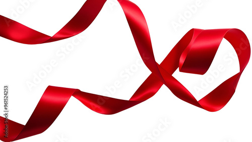 Red ribbon is floating in the air illustration.