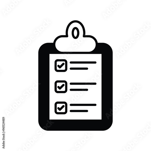 cut list glyph icon with white background vector stock illustration