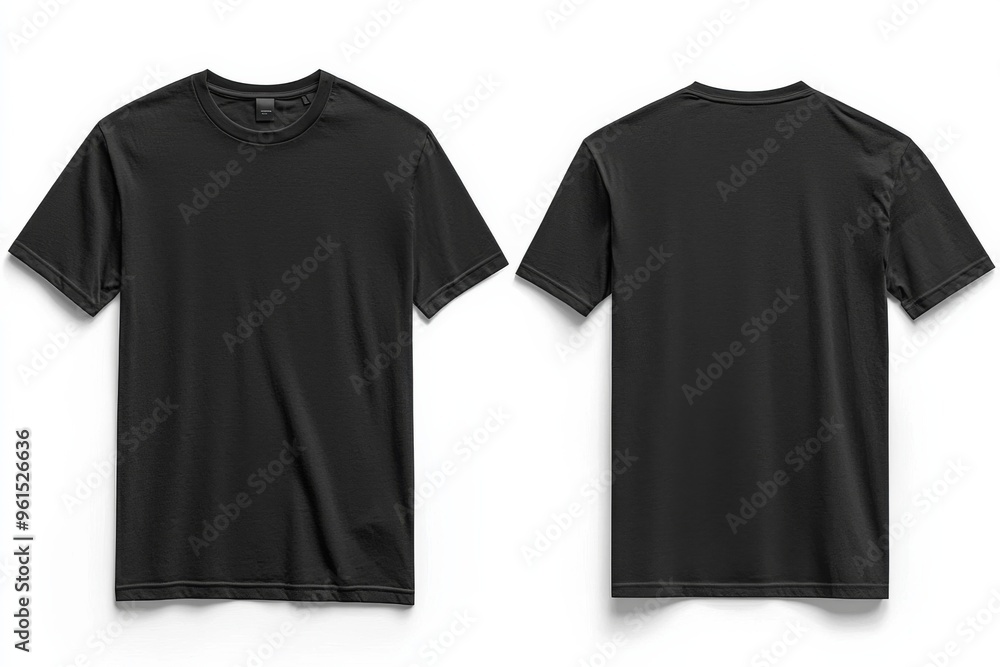Black Tshirt Mockup Front and Back Isolated created with Generative AI Black Tshirt Mockup Front and Back Isolated created with Generative AI