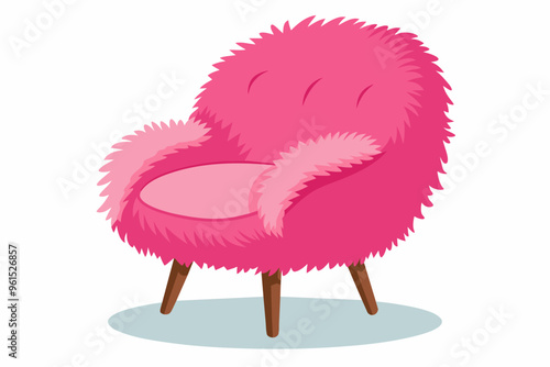 Beautiful furniture chair made of soft texture with long pile like hair vector art illustration photo