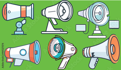 Megaphone, headphone use digital marketing