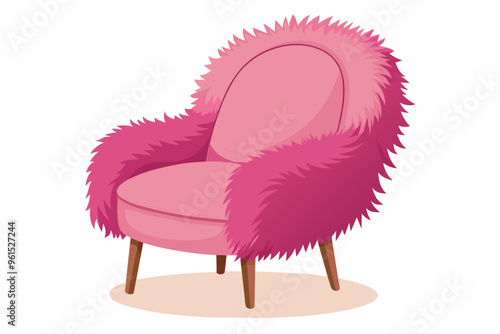 Beautiful furniture chair made of soft texture with long pile like hair vector art illustration photo