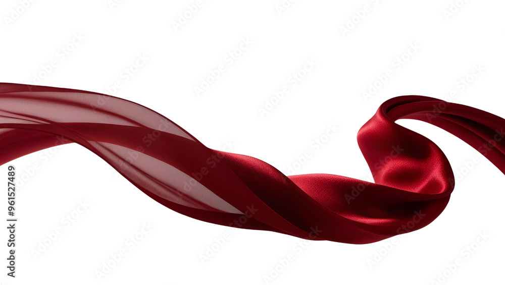 Red silk is floating in the air illustration. Red silk is floating in the air illustration.