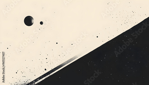 A large expanse of blank space with just a tiny dot or small shape in the corner, emphasizing minimalism