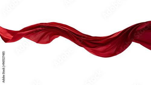 Red silk is floating in the air illustration.