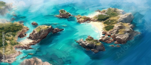 Wallpaper Mural  A small island with a sandy beach in a body of water Torontodigital.ca