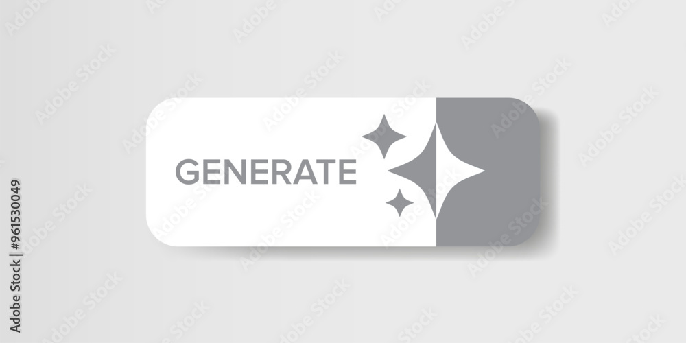 AI generated white paper style button for artificial intelligence generate app vector design. Artificial intelligence generate button for web application and AI generation online tool UI AI generated white paper style button for artificial intelligence generate app vector design. Artificial intelligence generate button for web application and AI generation online tool UI