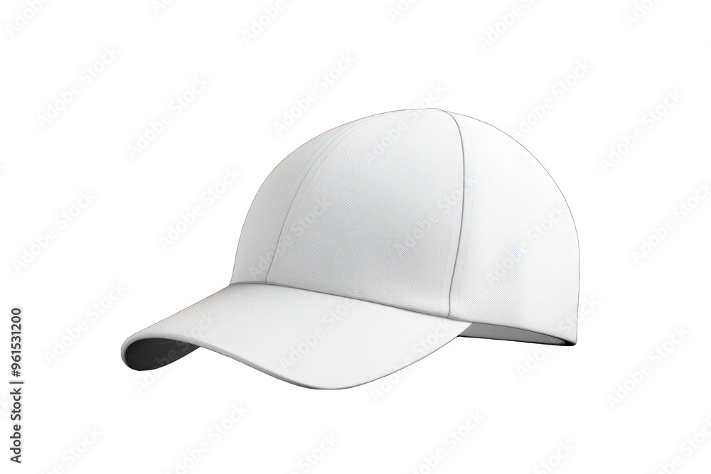 Fototapeta premium PNG Plain White Baseball Cap - Minimalist Apparel Design Element on Transparent Background