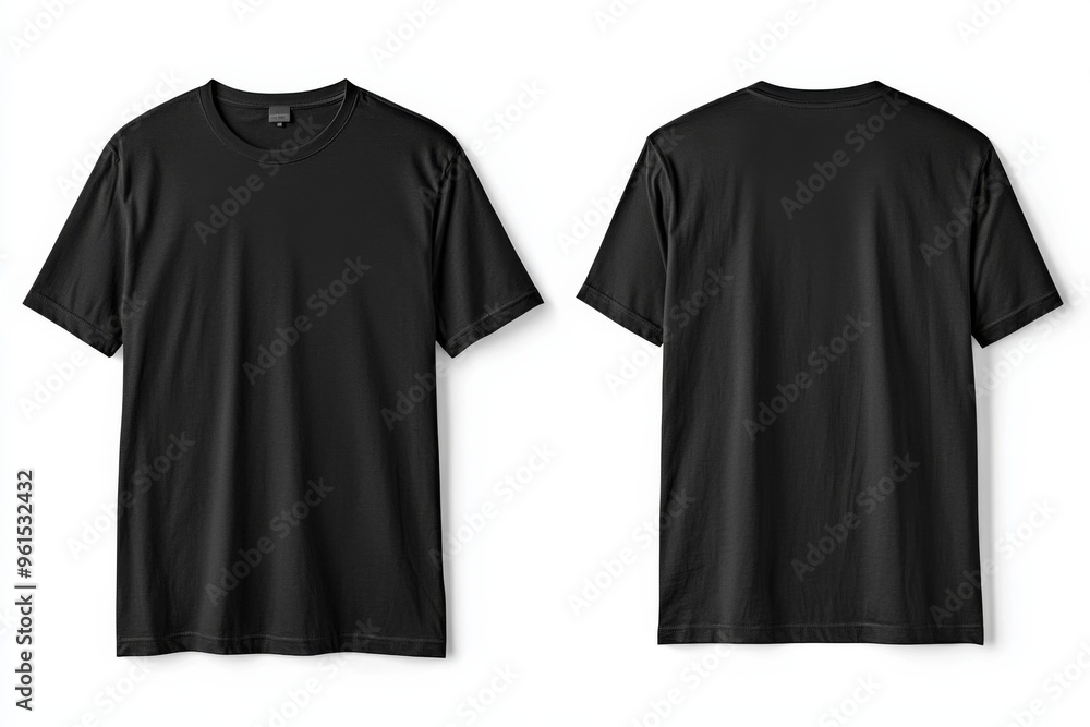Black Tshirt Mockup Front and Back Isolated created with Generative AI Black Tshirt Mockup Front and Back Isolated created with Generative AI