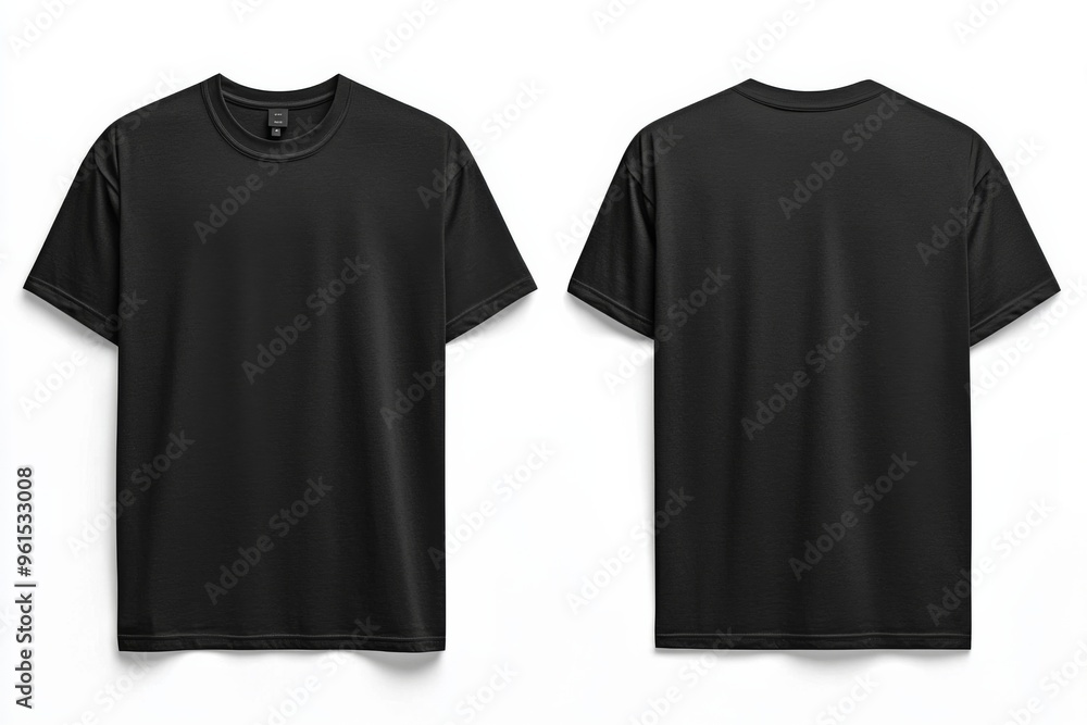 Black Tshirt Mockup Front and Back Isolated created with Generative AI Black Tshirt Mockup Front and Back Isolated created with Generative AI