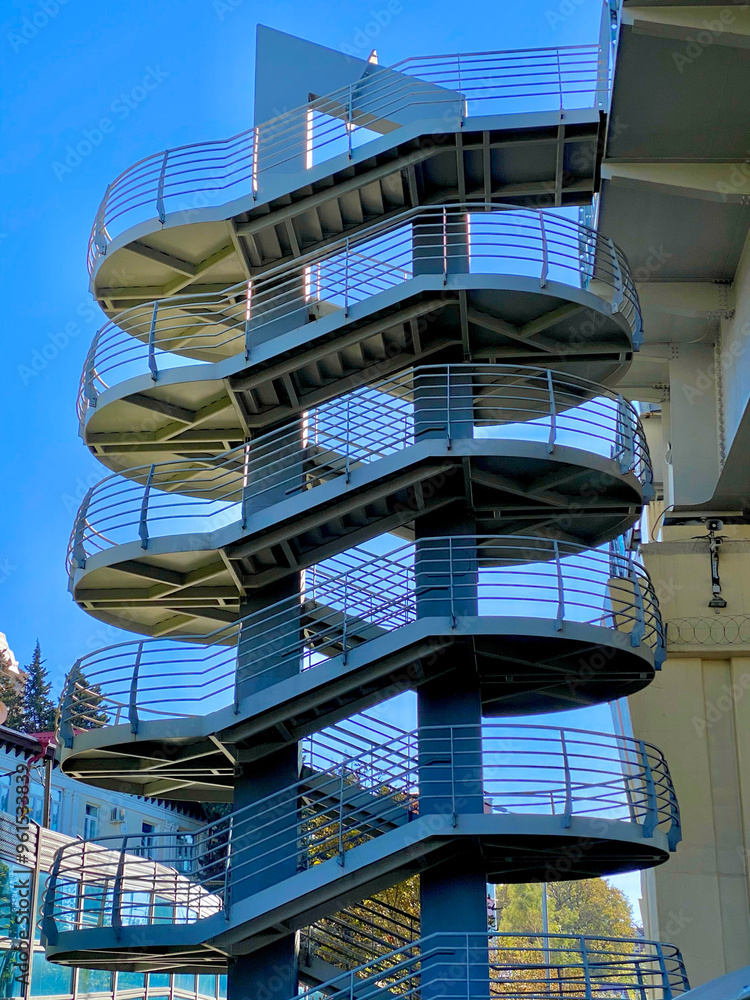 Spiral staircase on the top of the mountain in Sochi, Russia