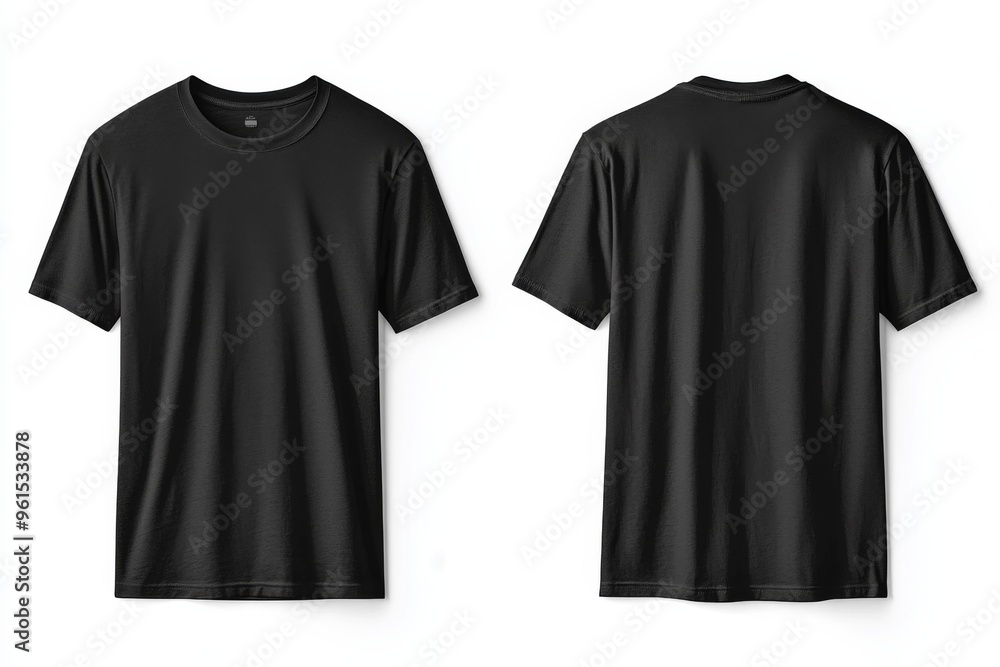 Black Tshirt Mockup Front and Back Isolated created with Generative AI Black Tshirt Mockup Front and Back Isolated created with Generative AI