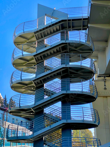 Obraz na płótnie Spiral staircase on the top of the mountain in Sochi, Russia w salonie