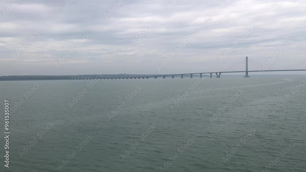 Suramadu tunnel bridge on the sea between Madura island and Java island Suramadu tunnel bridge on the sea between Madura island and Java island