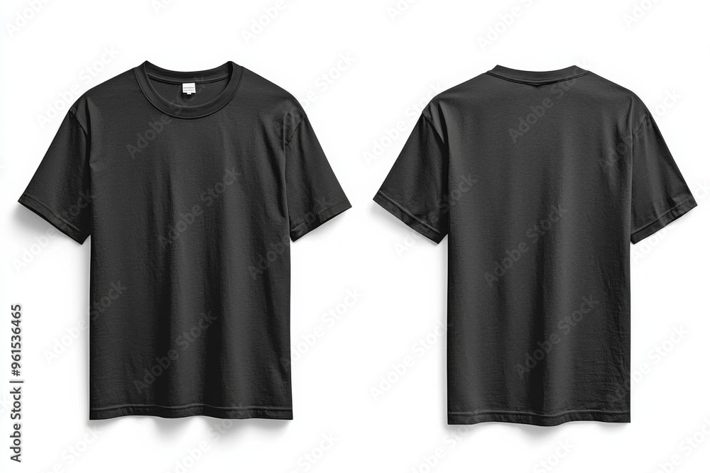 Black Tshirt Mockup Front and Back Isolated created with Generative AI Black Tshirt Mockup Front and Back Isolated created with Generative AI