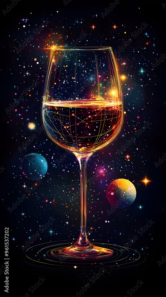 Cosmic Wineglass Illustration - A Universe of Flavor Cosmic Wineglass Illustration - A Universe of Flavor