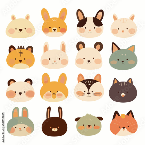 set of funny animals