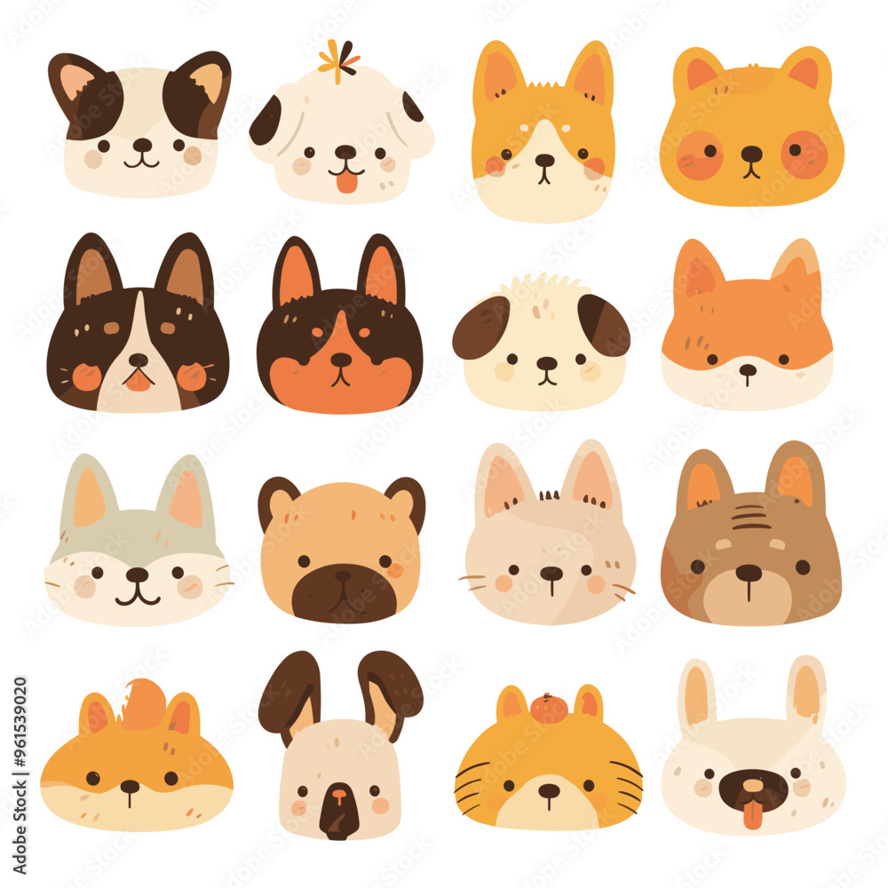 Fototapeta premium set of funny animals