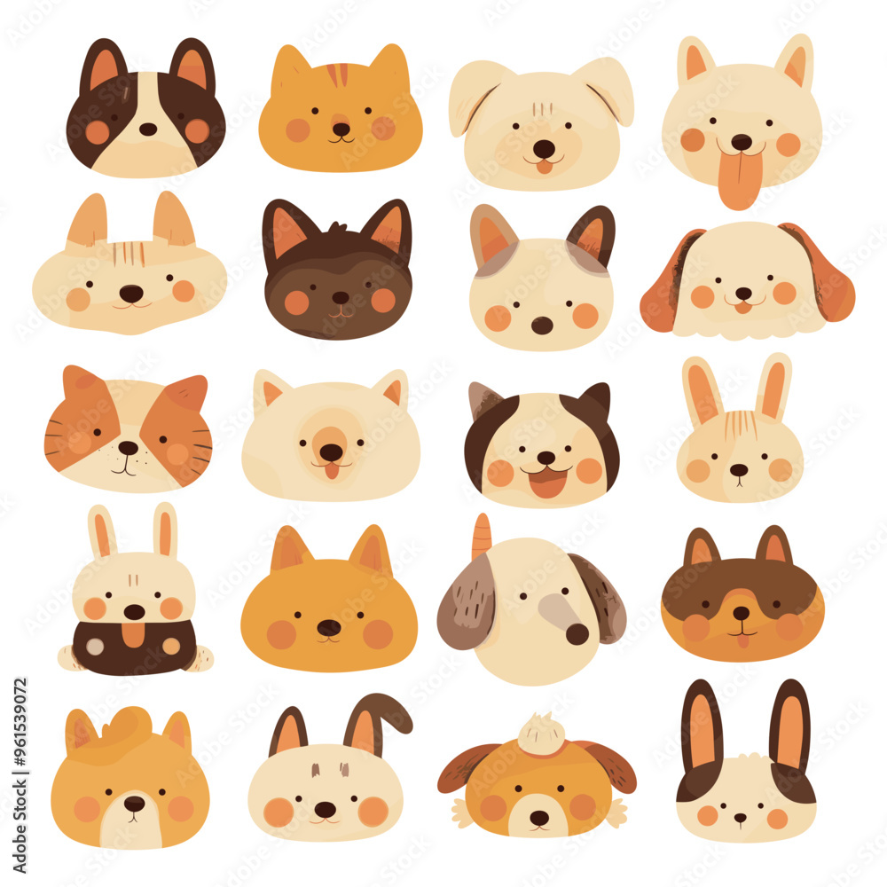 Fototapeta premium set of funny animals