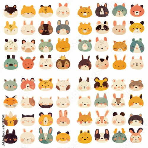 set of funny animals