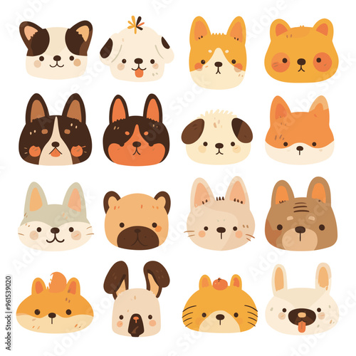 set of funny animals