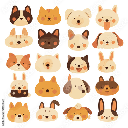 set of funny animals