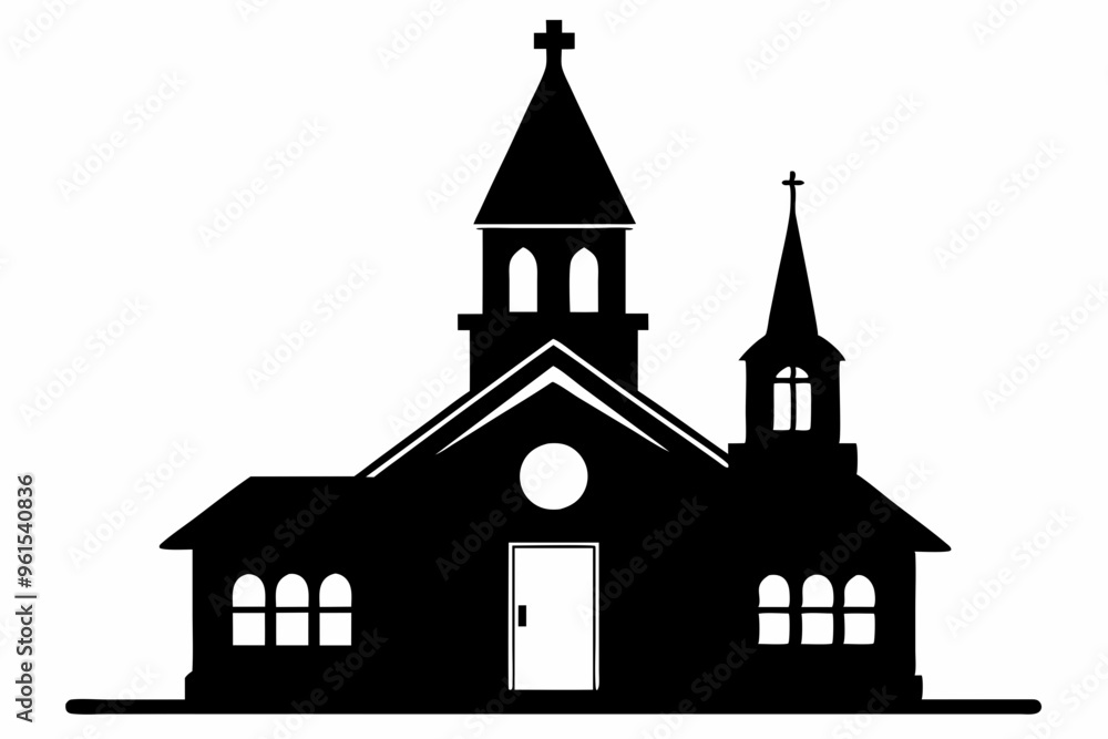 Church house vector silhouette, Christian church icon, Christian church with cross vector
Church house vector silhouette, Christian church icon, Christian church with cross vector