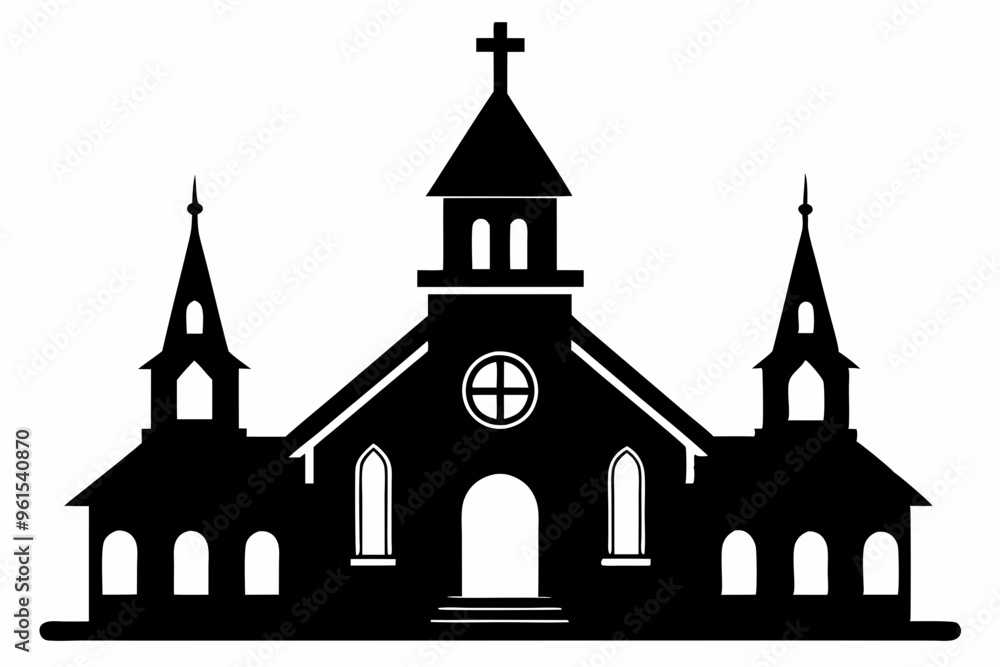 Church house vector silhouette, Christian church icon, Christian church with cross vector
Church house vector silhouette, Christian church icon, Christian church with cross vector