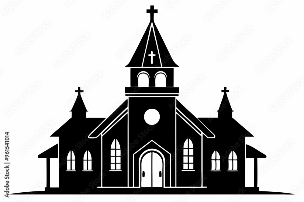 Church house vector silhouette, Christian church icon, Christian church with cross vector
Church house vector silhouette, Christian church icon, Christian church with cross vector