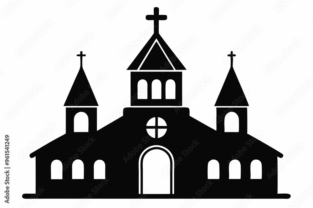 Church house vector silhouette, Christian church icon, Christian church with cross vector
Church house vector silhouette, Christian church icon, Christian church with cross vector