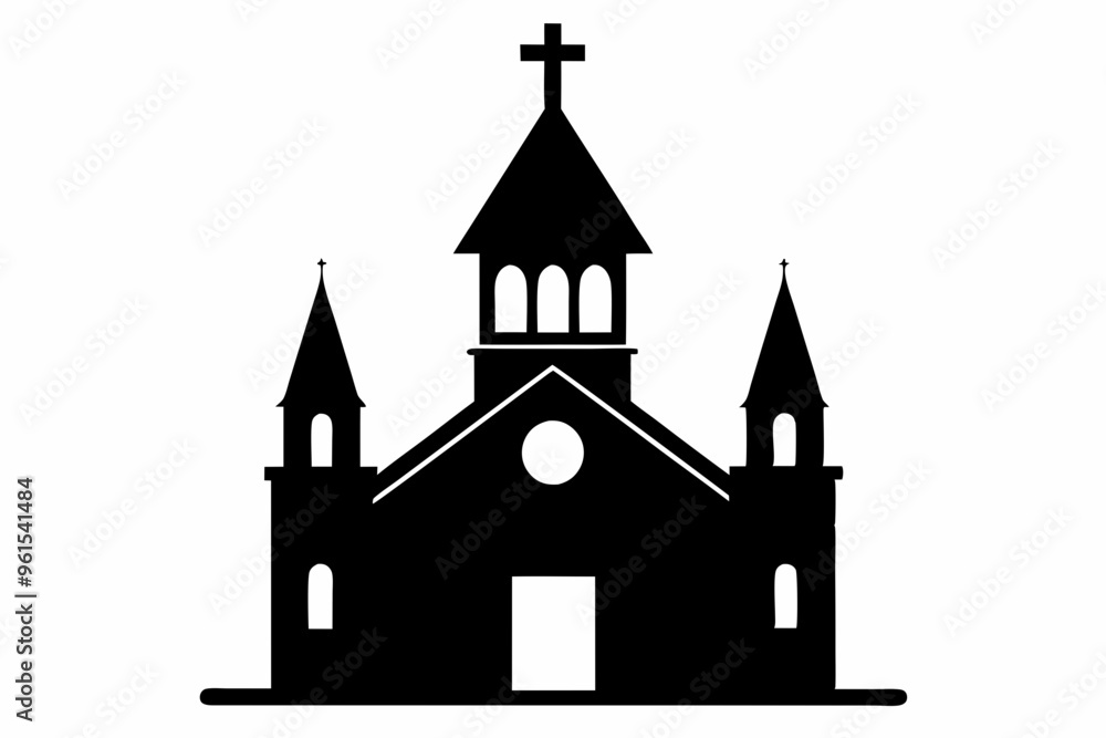 Church house vector silhouette, Christian church icon, Christian church with cross vector
Church house vector silhouette, Christian church icon, Christian church with cross vector