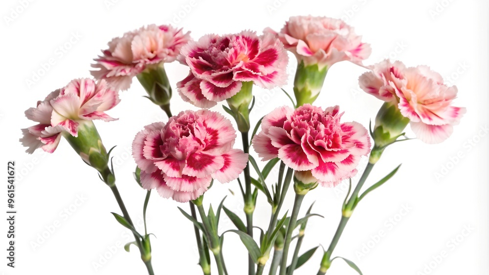 bouquet of carnations on a white background bouquet of carnations on a white background