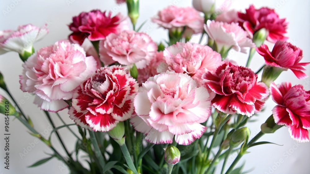 bouquet of carnations on a white background bouquet of carnations on a white background