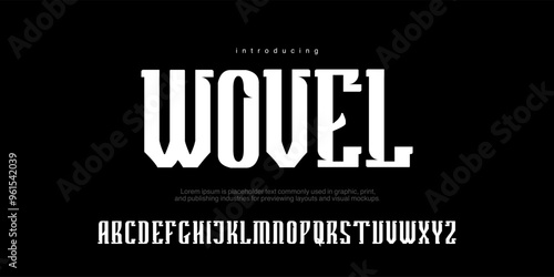 Wovel Abstract minimal modern bolt alphabet fonts for logo. Typography technology electronic digital music future creative font. vector illustration masculin cool
