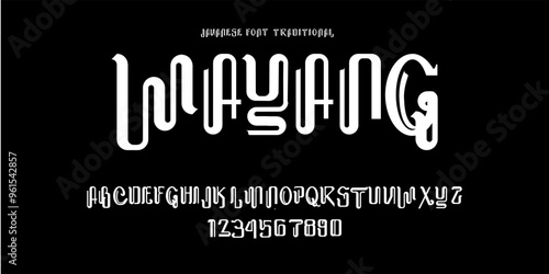 Wayang font traditional with Java Style Traditional Javanese Font.Aksara Jawa Hanacaraka with Cute Style