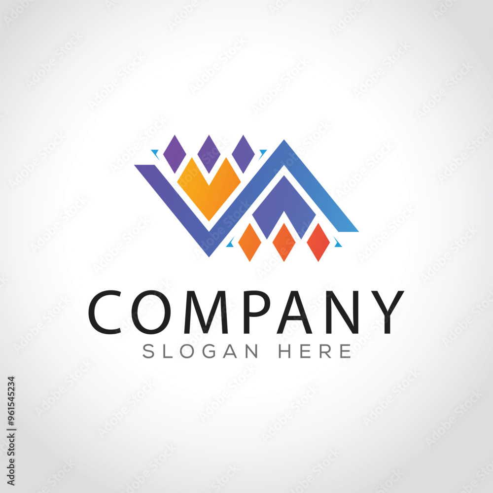 Abstract branding arrow logo template