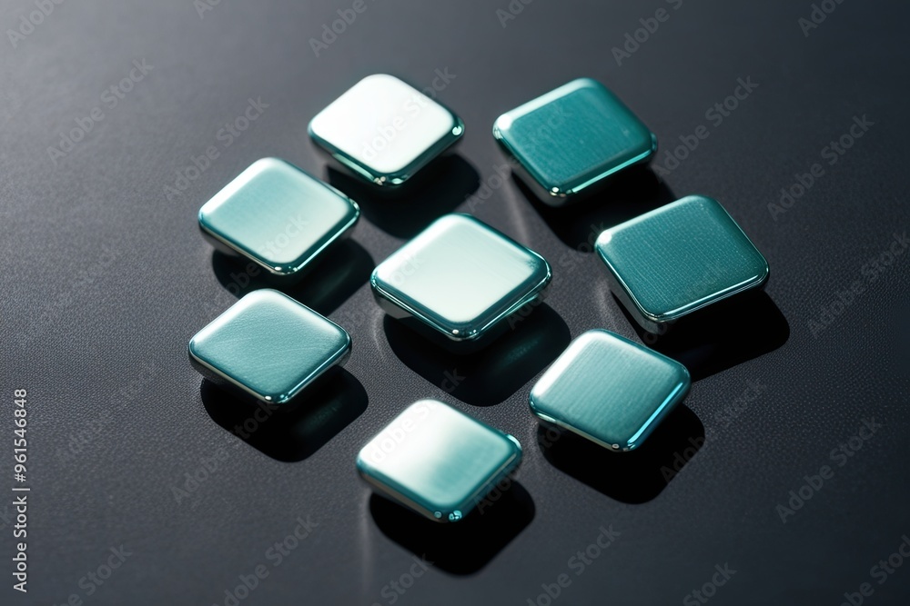 Polished Lithium Pieces on a Shadowy Surface Emphasizing the Future of Green Energy Polished Lithium Pieces on a Shadowy Surface Emphasizing the Future of Green Energy