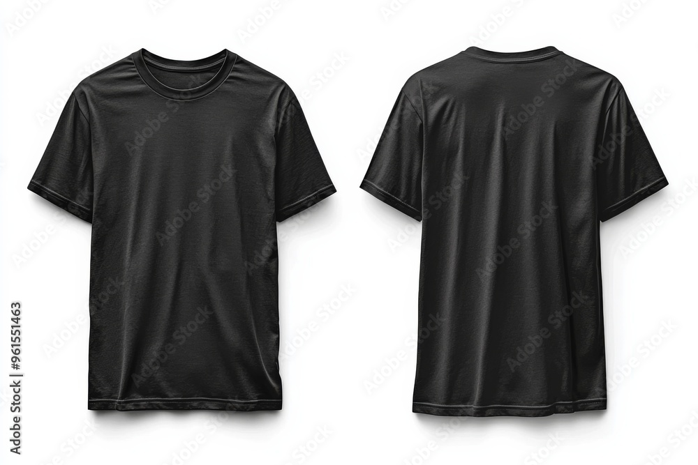Black Tshirt Mockup Front and Back Isolated created with Generative AI Black Tshirt Mockup Front and Back Isolated created with Generative AI