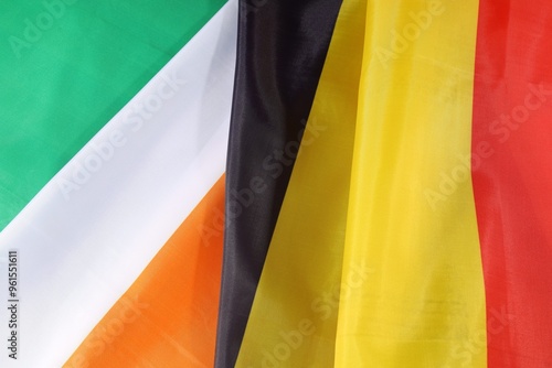 Colorful flags of Ireland and Germany displayed together in unity photo