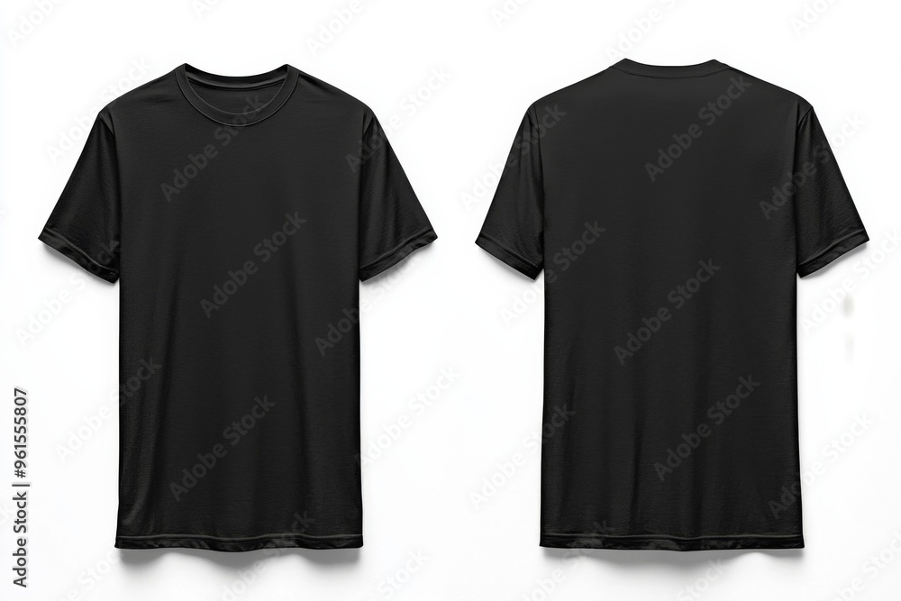 Black Tshirt Mockup Front and Back Isolated created with Generative AI Black Tshirt Mockup Front and Back Isolated created with Generative AI
