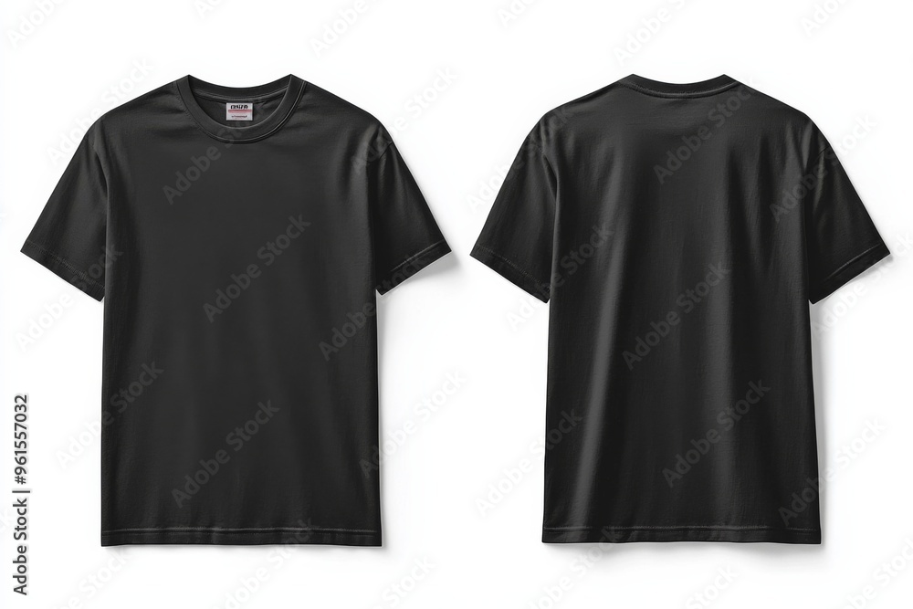 Black Tshirt Mockup Front and Back Isolated created with Generative AI Black Tshirt Mockup Front and Back Isolated created with Generative AI