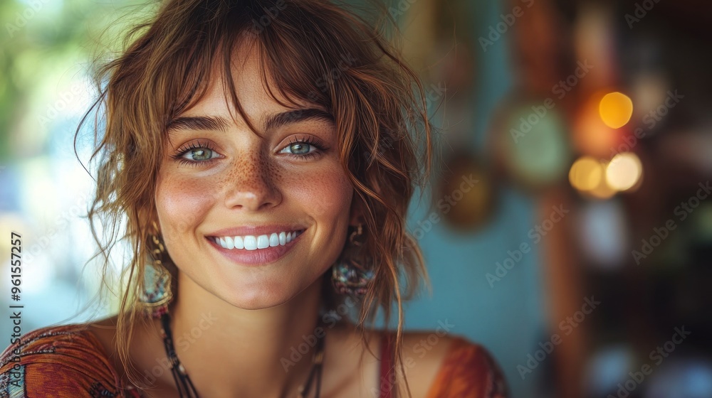 Close Up Portrait of a Smiling Woman Close Up Portrait of a Smiling Woman