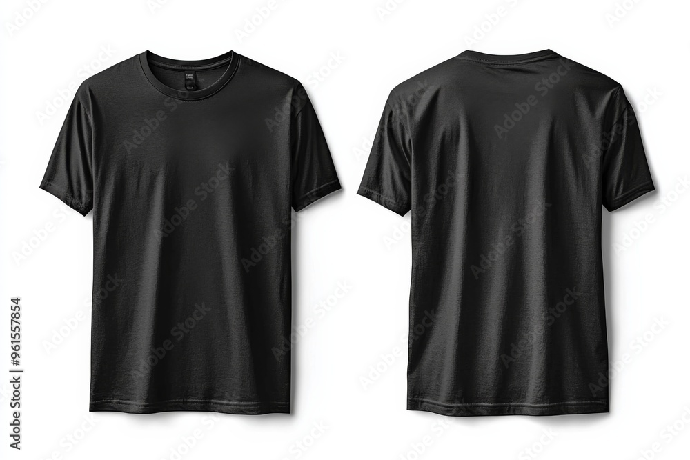 Black Tshirt Mockup Front and Back Isolated created with Generative AI Black Tshirt Mockup Front and Back Isolated created with Generative AI