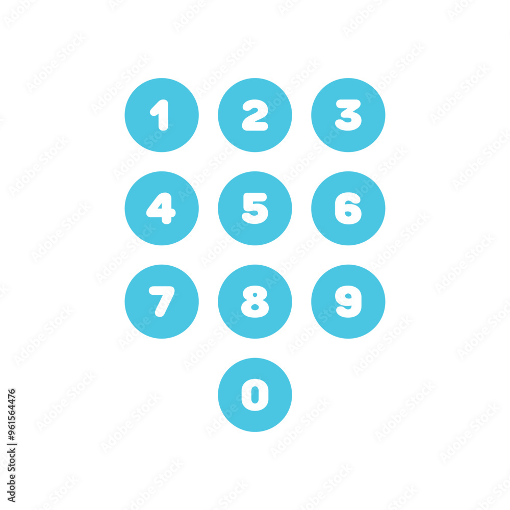 Set of 0-9 number icons. Vector illustration Set of 0-9 number icons. Vector illustration
