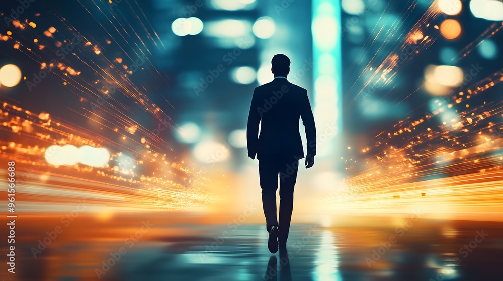 a businessman walking with a blurred background a businessman walking with a blurred background
