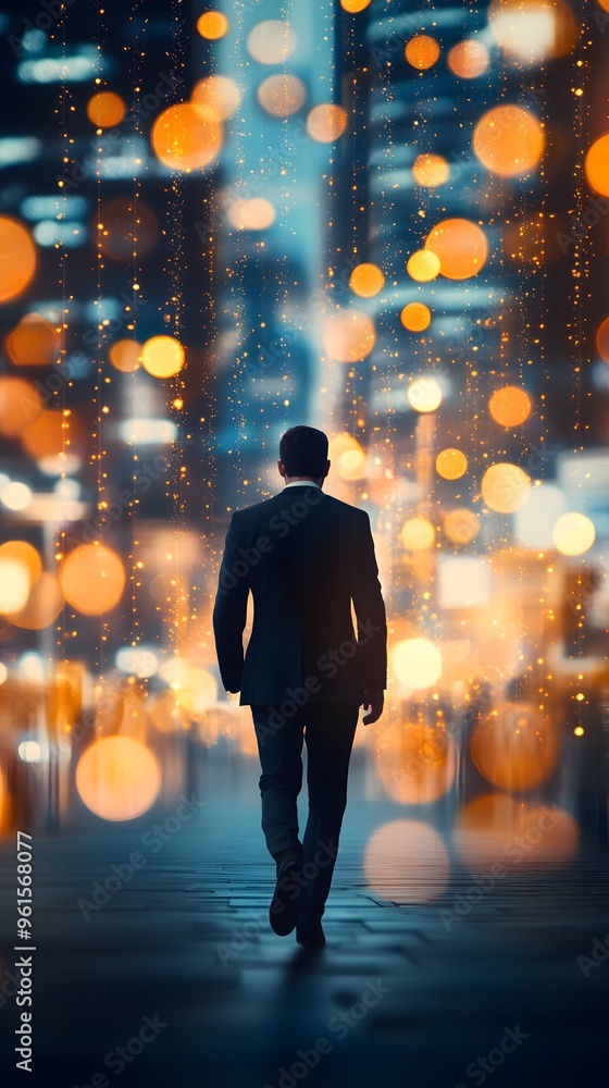 a businessman walking with a blurred background a businessman walking with a blurred background
