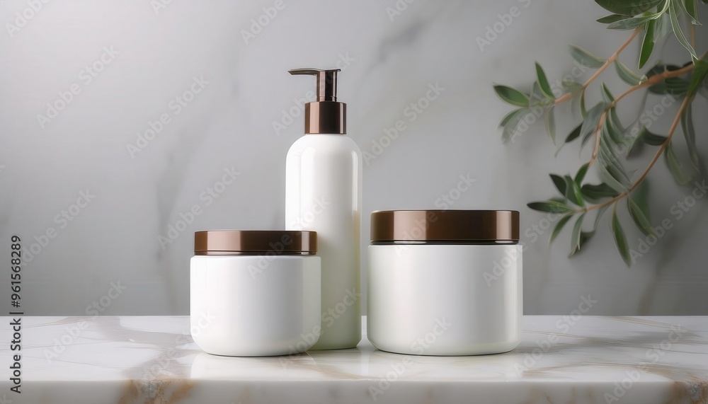 Elegant skincare products displayed on a marble surface, featuring modern design and calming colors for a spa-like ambiance. Elegant skincare products displayed on a marble surface, featuring modern design and calming colors for a spa-like ambiance.