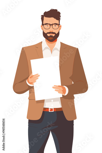 Employer Holding Recommendation Letter in Envelope, Assessing Work Quality and Experience for Job Application