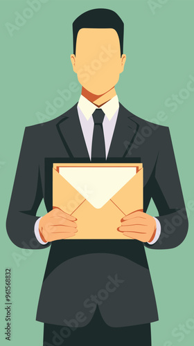 Employer Holding Recommendation Letter in Envelope, Assessing Work Quality and Experience for Job Application