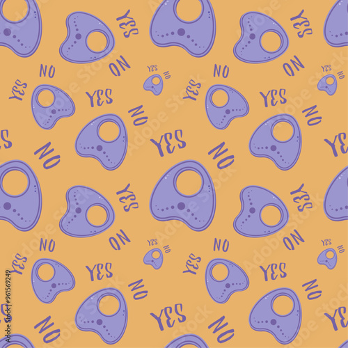 halloween seamless pattern with Ouija board, spooky halloween background